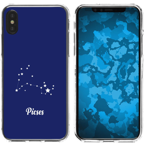 iPhone X / XS Silikon-Hülle SternzeichenPisces M1 Case