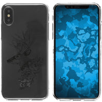 iPhone X / XS Silikon-Hülle Floral Hirsch M7-1 Case