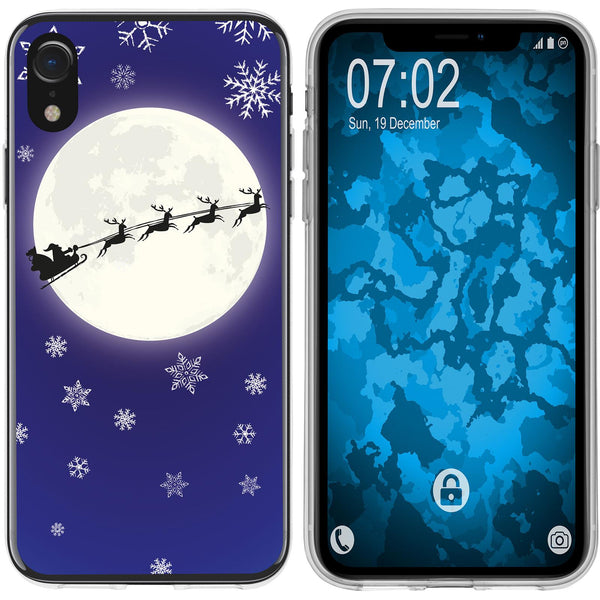 iPhone Xr Silikon-Hülle X Mas Weihnachten Santa - Snowflakes