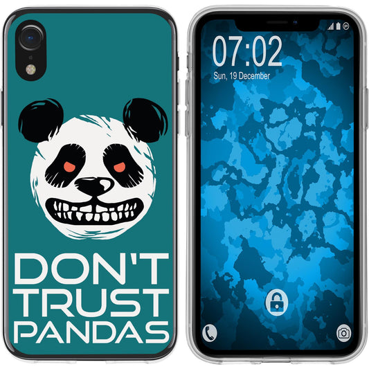 iPhone Xr Silikon-Hülle Crazy Animals Panda M2 Case