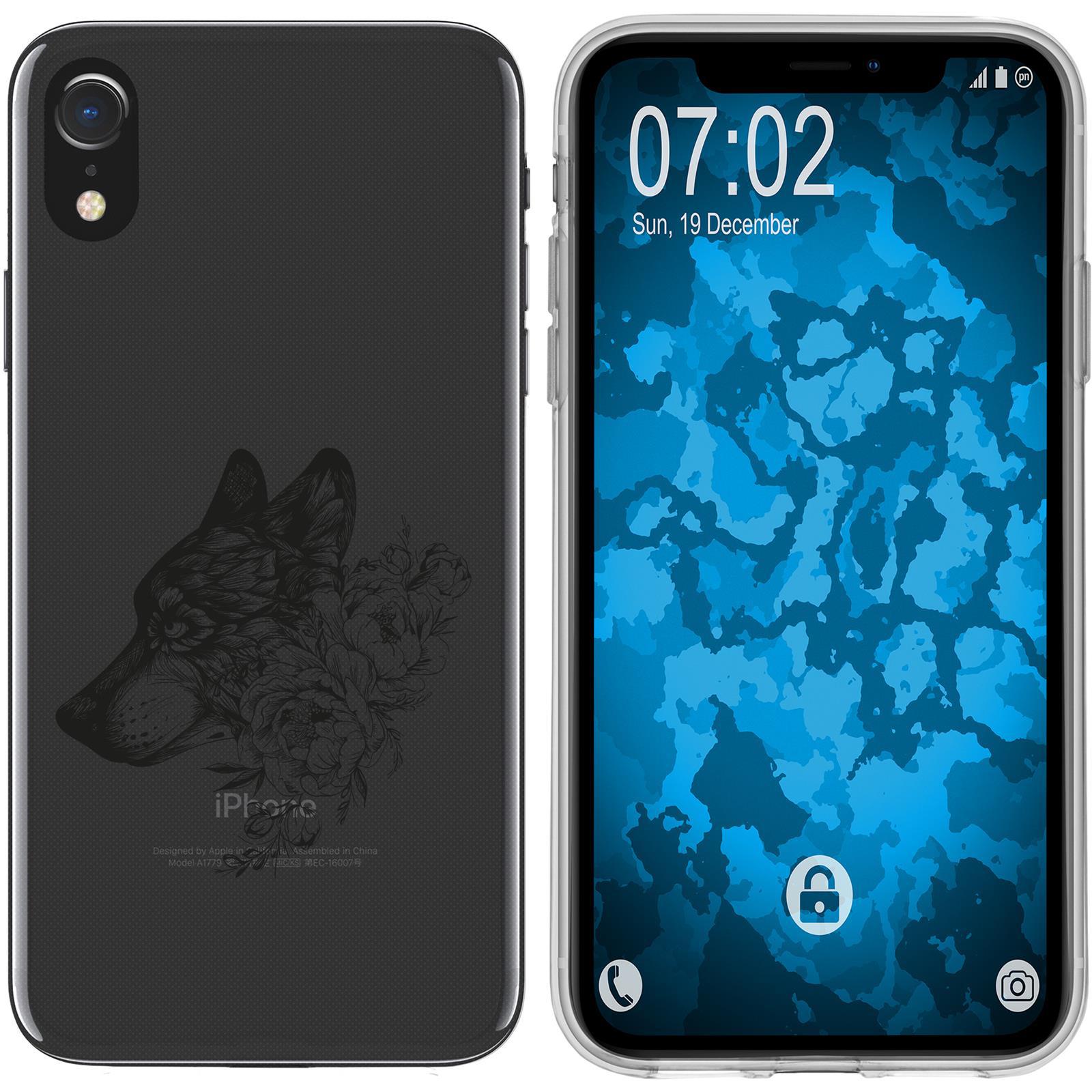 iPhone Xr Silikon-Hülle Floral Wolf M3-1 Case