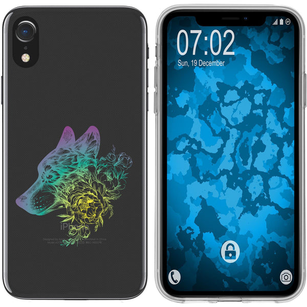 iPhone Xr Silikon-Hülle Floral Wolf M3-4 Case