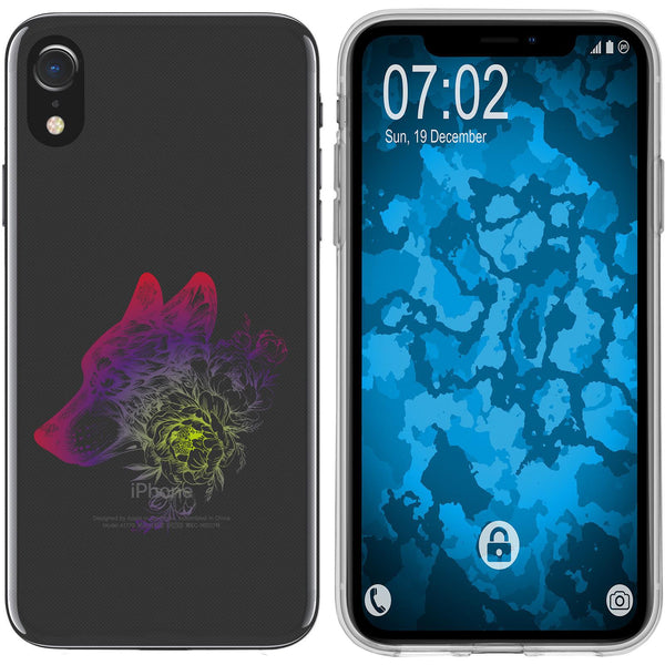 iPhone Xr Silikon-Hülle Floral Wolf M3-5 Case