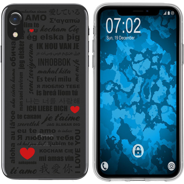 iPhone Xr Silikon-Hülle in Love Wörter M4 Case