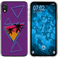 iPhone Xr Silikon-Hülle Retro Wave Palmen M3 Case