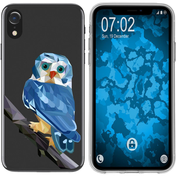 iPhone Xr Silikon-Hülle Vektor Tiere Eule M1 Case