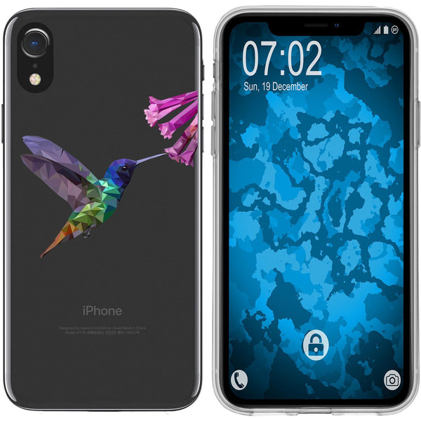 iPhone Xr Silikon-Hülle Vektor Tiere Kolibri M3 Case