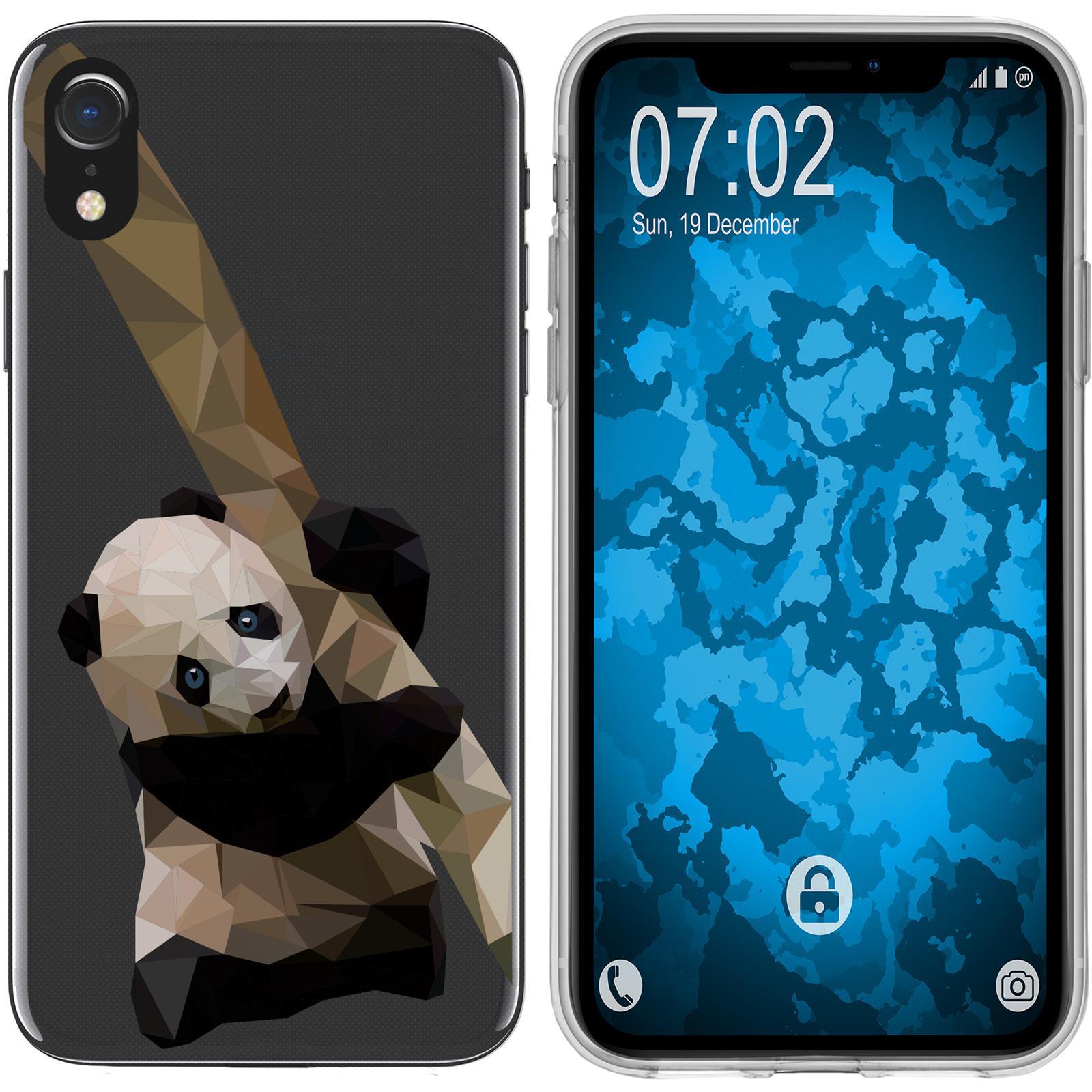 iPhone Xr Silikon-Hülle Vektor Tiere Panda M4 Case