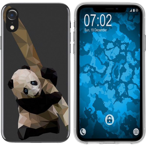 iPhone Xr Silikon-Hülle Vektor Tiere Panda M4 Case