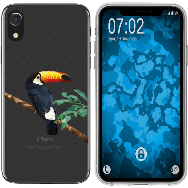 iPhone Xr Silikon-Hülle Vektor Tiere Tucan M5 Case