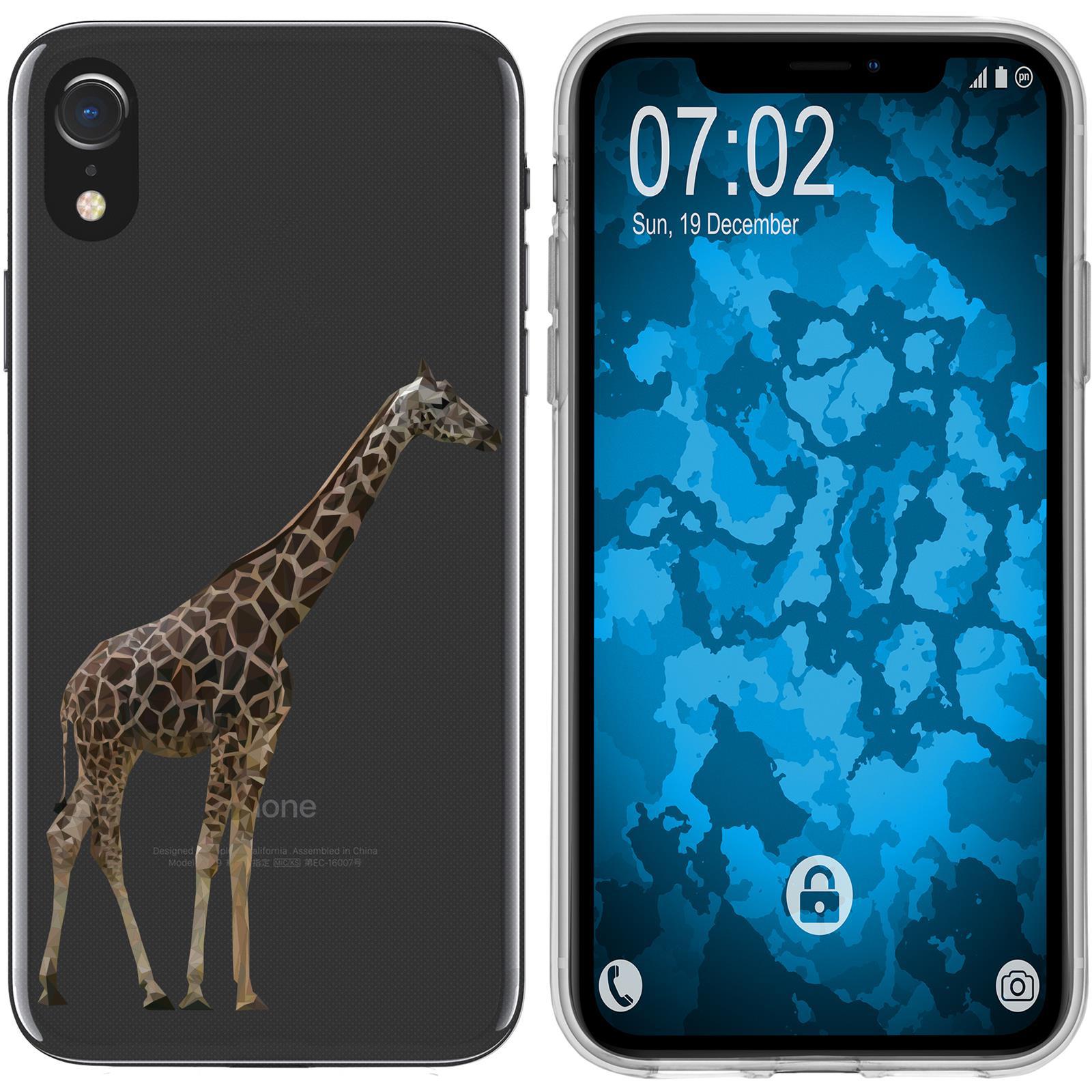 iPhone Xr Silikon-Hülle Vektor Tiere Giraffe M8 Case