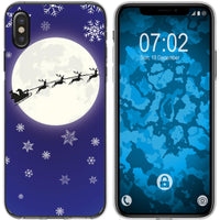 iPhone Xs Max Silikon-Hülle X Mas Weihnachten Santa - Snowfl