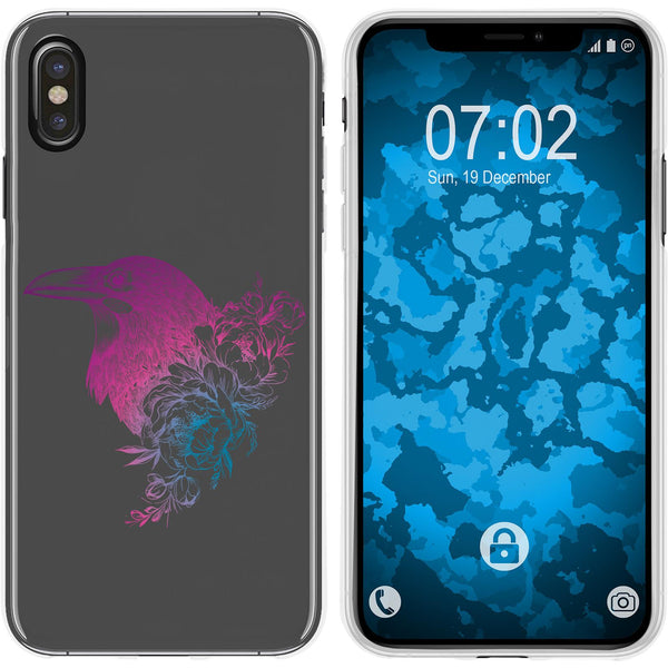 iPhone Xs Max Silikon-Hülle Floral Rabe M4-6 Case