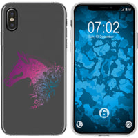 iPhone Xs Max Silikon-Hülle Floral Pferd M5-6 Case