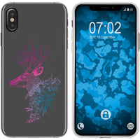 iPhone Xs Max Silikon-Hülle Floral Hirsch M7-6 Case