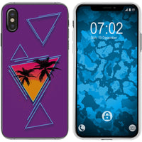 iPhone Xs Max Silikon-Hülle Retro Wave Palmen M3 Case