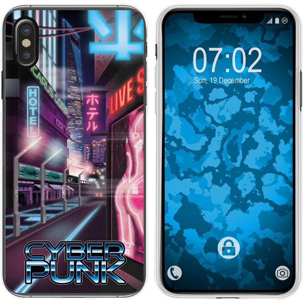 iPhone Xs Max Silikon-Hülle Retro Wave Cyberpunk.01 M4 Case