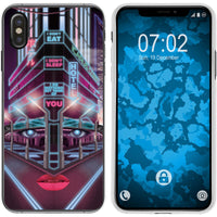 iPhone Xs Max Silikon-Hülle Retro Wave Cyberpunk.02 M5 Case