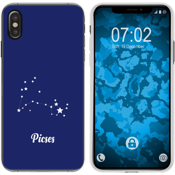 iPhone Xs Max Silikon-Hülle SternzeichenPisces M1 Case