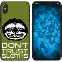 iPhone X / XS Silikon-Hülle Crazy Animals Faultier M3 Case