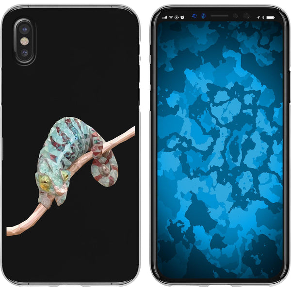 iPhone X / XS Silikon-Hülle Vektor Tiere Camelion M7 Case