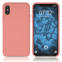 PhoneNatic Case kompatibel mit Apple iPhone Xs - rosa Silikon Hülle Softcore Cover