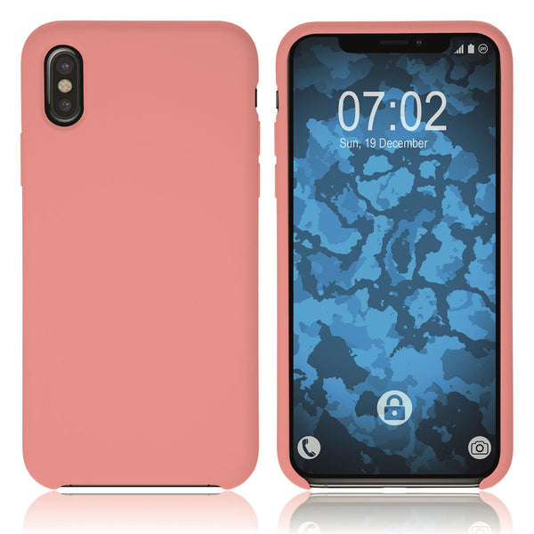 PhoneNatic Case kompatibel mit Apple iPhone Xs Max - rosa Silikon Hülle Softcore Cover