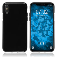 PhoneNatic Case kompatibel mit Apple iPhone Xs - schwarz Silikon Hülle  Cover