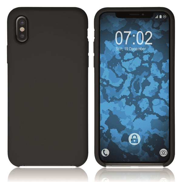 PhoneNatic Case kompatibel mit Apple iPhone Xs Max - schwarz Silikon Hülle Softcore Cover