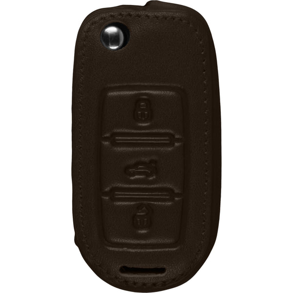 Echtleder Classic Schlüssel Hülle für die VW Bora 3-Tasten F