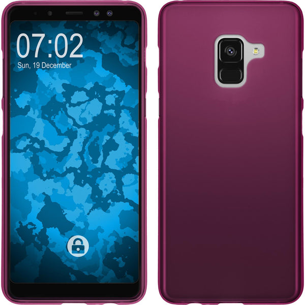 PhoneNatic Case kompatibel mit Samsung Galaxy A8 (2018) EU Version - pink Silikon Hülle matt Cover