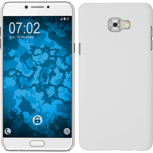 Hardcase für Samsung Galaxy C7 Pro gummiert weiﬂ