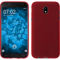 PhoneNatic Case kompatibel mit Samsung Galaxy J5 2017 - rot Silikon Hülle matt + 2 Schutzfolien