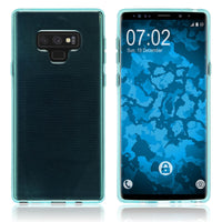 PhoneNatic Case kompatibel mit Samsung Galaxy Note 9 - türkis Silikon Hülle transparent Cover