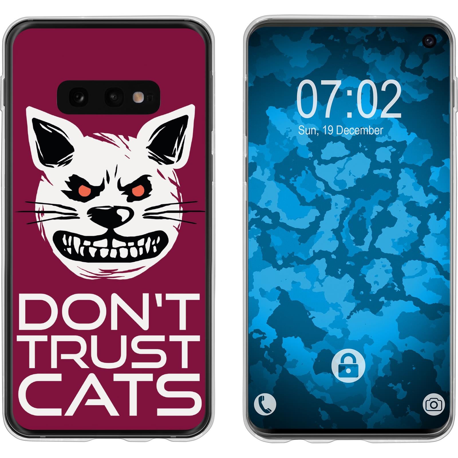 Galaxy S10e Silikon-Hülle Crazy Animals Katze M1 Case