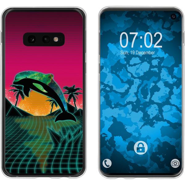 Galaxy S10e Silikon-Hülle Retro Wave Delphin M1 Case