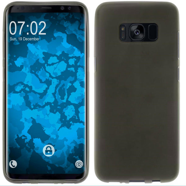 PhoneNatic Case kompatibel mit Samsung Galaxy S8 Plus - grau Silikon Hülle matt + flexible Folie