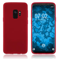 PhoneNatic Case kompatibel mit Samsung Galaxy S9 - rot Silikon Hülle matt Cover