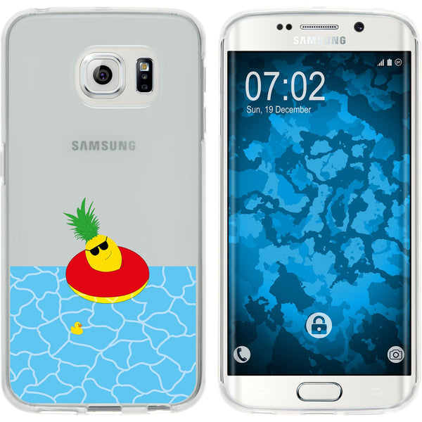 Galaxy S6 Edge Silikon-Hülle Sommer Ananas M2 Case