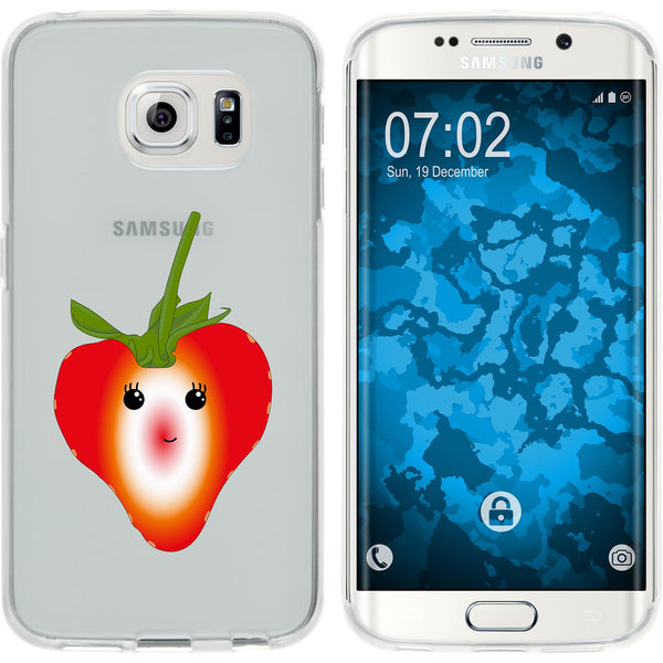 Galaxy S6 Edge Silikon-Hülle Sommer Erdbeere M4 Case