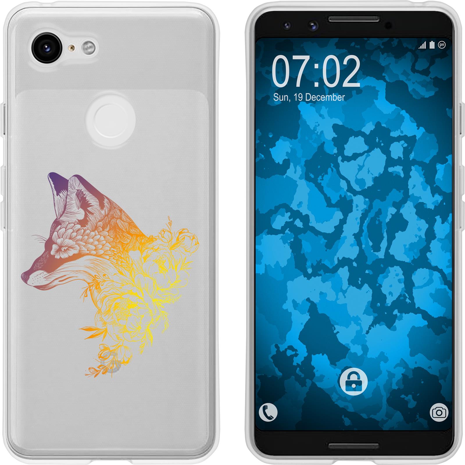 Pixel 3 Silikon-Hülle Floral Fuchs M1-3 Case