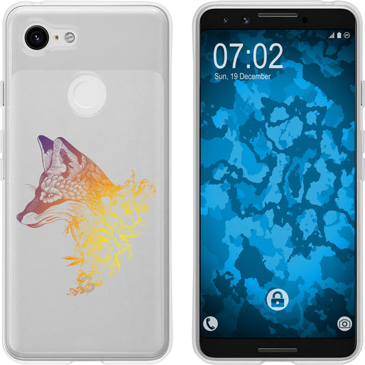 Pixel 3 Silikon-Hülle Floral Fuchs M1-3 Case