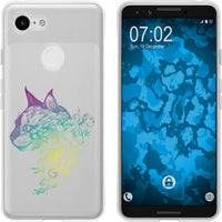 Pixel 3 Silikon-Hülle Floral Katze M2-4 Case