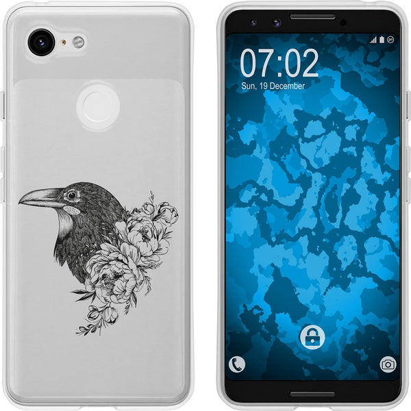 Pixel 3 Silikon-Hülle Floral Rabe M4-1 Case