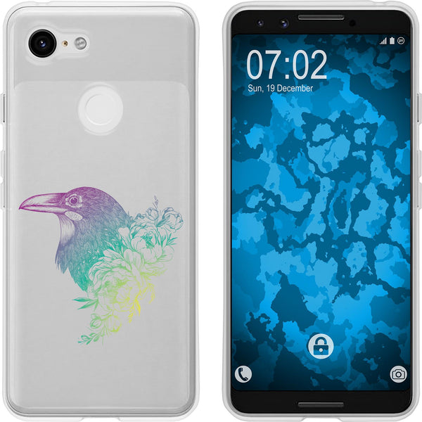 Pixel 3 Silikon-Hülle Floral Rabe M4-4 Case