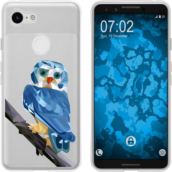 Pixel 3 Silikon-Hülle Vektor Tiere Eule M1 Case