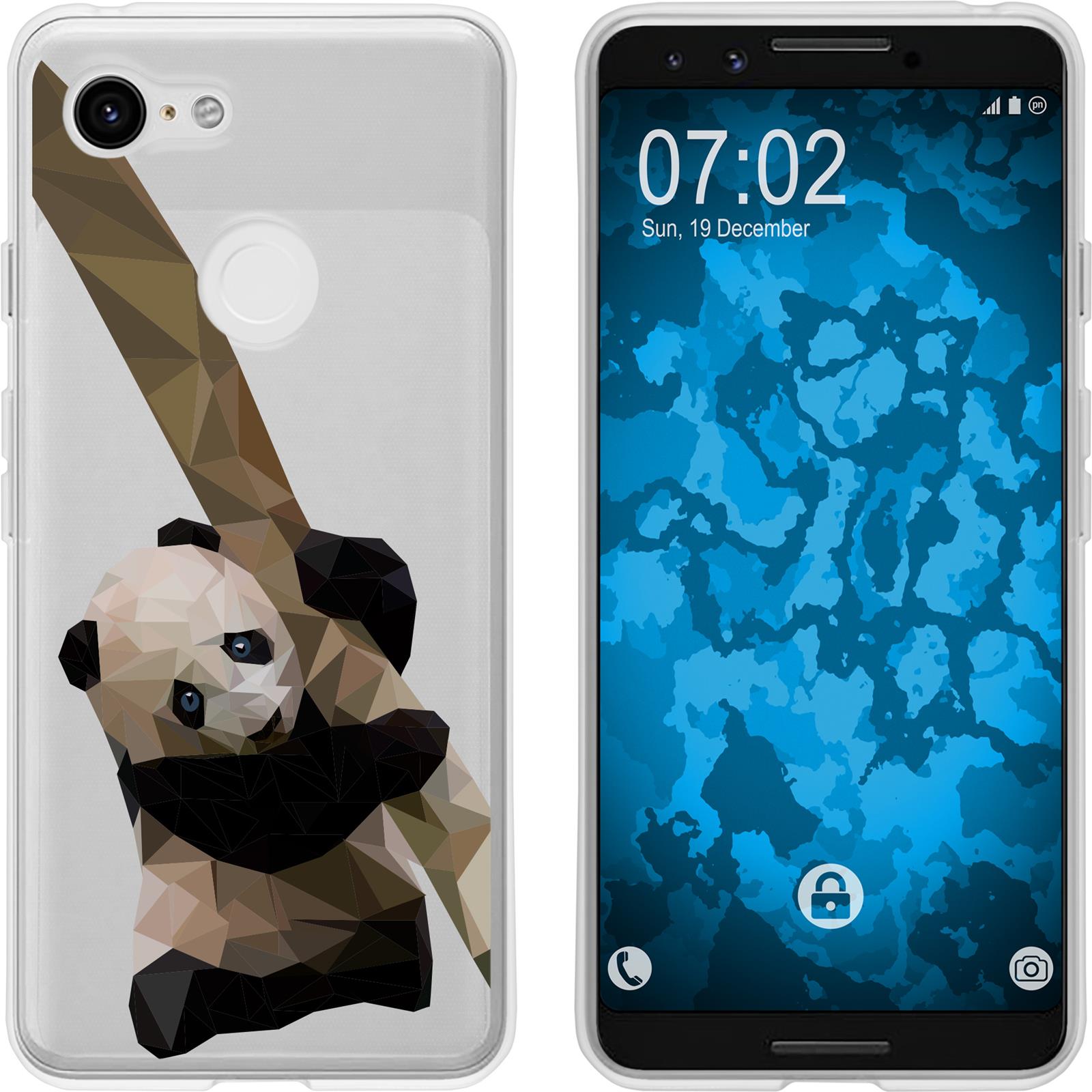 Pixel 3 Silikon-Hülle Vektor Tiere Panda M4 Case