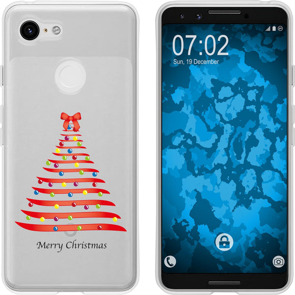 Pixel 3 Silikon-Hülle X Mas Weihnachten Weihnachtsbaum M1 Ca