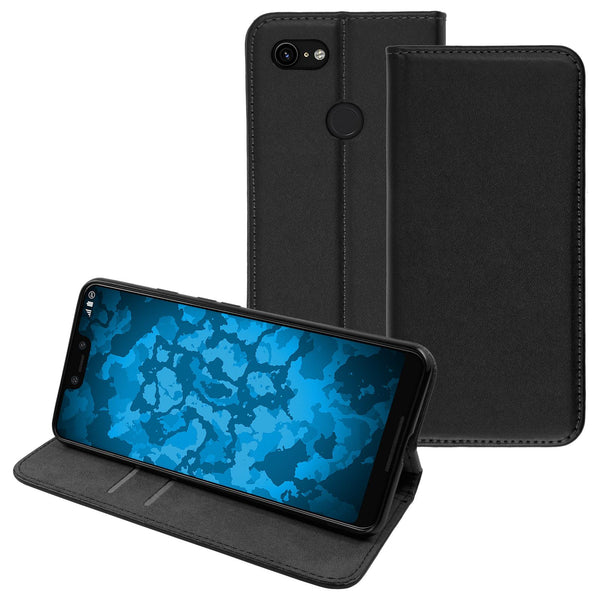 Kunst-Lederhülle für Google Pixel 3 XL Book-Case schwarz Cov