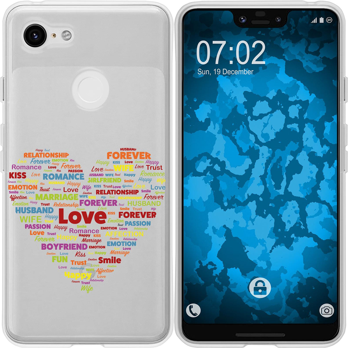 Pixel 3 XL Silikon-Hülle pride Wörter M5 Case